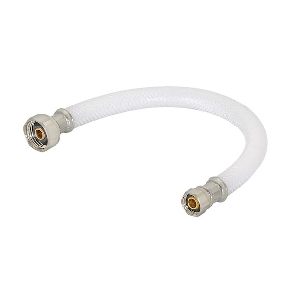 Thrifco Plumbing 1/2 Inch Comp X 1/2 Inch FIP X 12 Inch Long Flexible Braided PVC Riser 7642026 - main